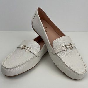 **NEW - NEVER WORN** Kate Spade New York Bernice Leather Loafer, Ivory/Silver